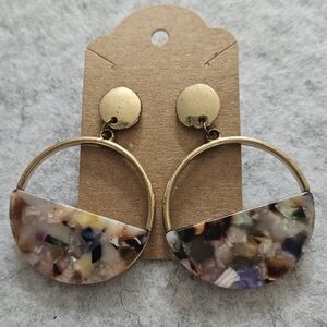 *Flawed* C&C California‎ Resin Half Circle Statement Earrings